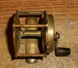 Very Early Abbey & Imbrie Solid Brass Raised Pillar Casting Reel/very Rare