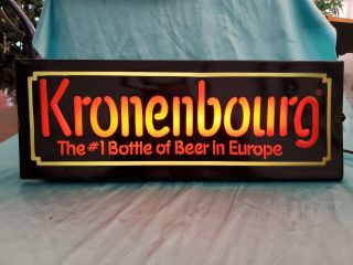 Kronenbourg Beer Sign Lighted Very Rare Vintage 1980