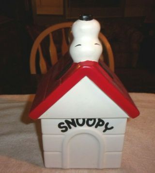 Rare Old Vintage Mccoy Snoopy On Dog House Cookie Jar 11 " Tall 1970