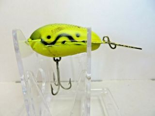 Vintage Fishing Lure Fred Arbogast Mud Bug Neon Yellow/green F084