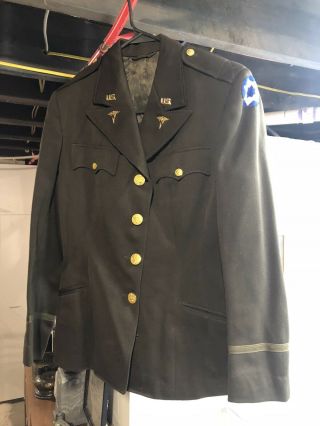 Wwii Us Army Female Nurse 2lt Chocolate Uniform Jacket Id 