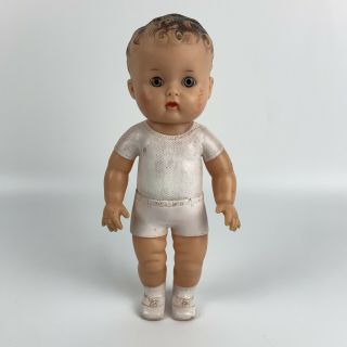 Vintage 10 " Boy Doll Molded Hair Blue Eyes The Sun Rubber Co.  Baby/toddler