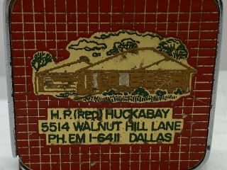 Old Antique Vintage 1950’s H.  P.  Huckabay Dallas Texas Advertising Tape Measure 2