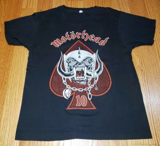 Motorhead Mega Rare 1985 10th Anniversary Official T - Shirt Medium Ex Cond Lemmy
