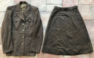 Wwii Rare 1943 Named Army Female Waac Uniform Jacket And Skirt Womens Army Corps
