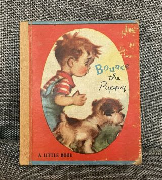 Vintage Antique 1948 Bounce The Puppy Little Book Artwork