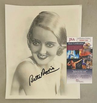 Bette Davis Rare Signed 8x10 B&w Photo Small Tear On Top Stunning Sexy Jsa