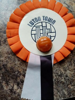 Luton Town Fc Football Rosette Early 1960 