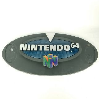 Rare Nintendo 64 Store Display Promo Kiosk Sign Topper 2 Piece 36x20