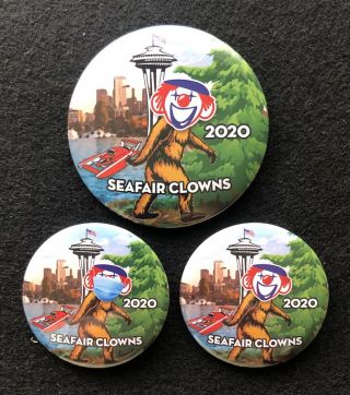 Rare Bigfoot Seattle Seafair Clowns Hydroplane Racing Button Pin