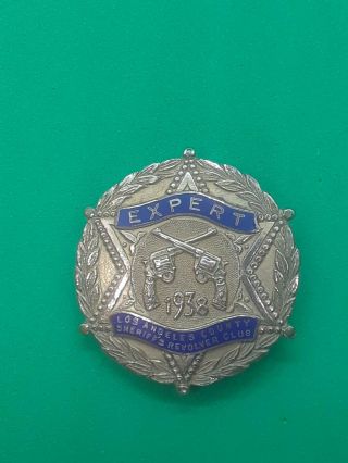 Rare 1938 Los Angeles County Sheriff Expert Shooting Pin