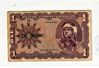 $1 " Military Payment Certificate " Series 681 $1 " Military Payment " Rare Note