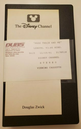 Vintage Disney Channel Mark Twain And Me Viewing Cassette Rare Vhs.