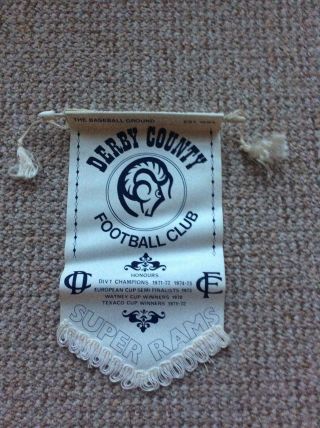 Rare Old Vintage 1976 Division 1 Champions Derby County Football Club Pennant
