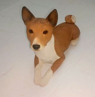 Rare Vintage 1998 Sandicast Sandra Brue Basenji Dog Sculpture