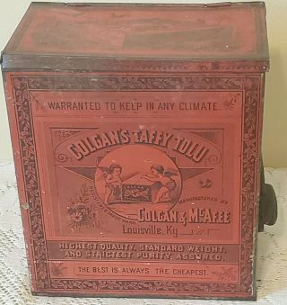 Antique Colgan Taffy Tolu Chewing Gum Store Display Tin Advertising Rare
