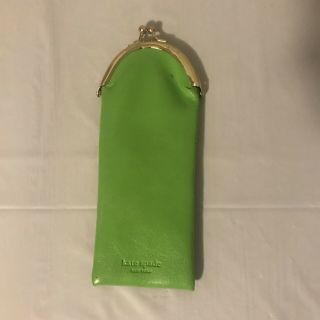 Kate Spade Reading Glasses Case Green Soft Pouch Gift Travel Euc Rare Fast Ship
