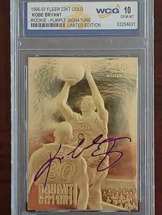 Fleer Rare Kobe Bryant Rookie 23kt Gold Card Signature / Autograph 10