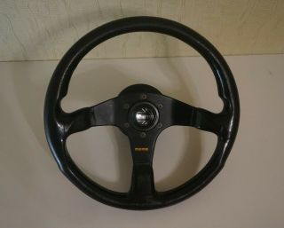 Rare Momo Corse Black Leather Steering Wheel D35 Made In Italy