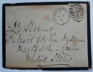 Rare 1886 Great Britain Mourning Cover Ties 2 1/2d Qv Stamp Paddington Duplx Cds