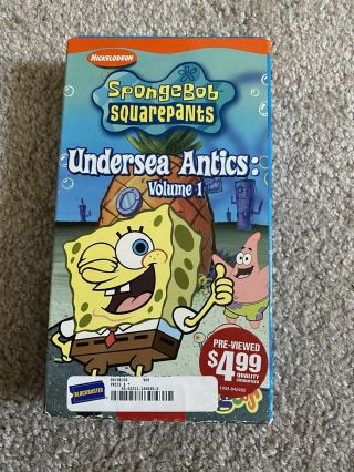 Spongebob Undersea Antics RARE Blockbuster Kidmongous VHS 2
