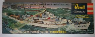 1956 Revell Coast Guard Cutter Uss Campbell Ship H - 338:149 Scale 1:302 Rare