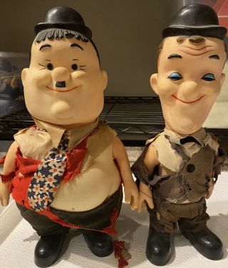 1970’s Laurel And Hardy Vintage Toy Figures Comedy Duo Rare
