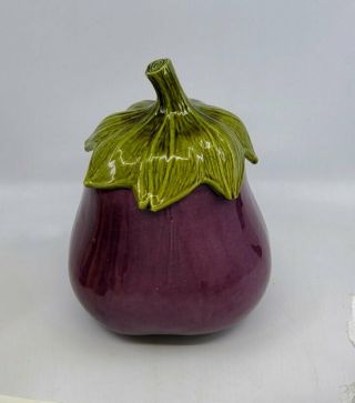 Rare Metlox Poppytrail Eggplant Cookie Jar Canister