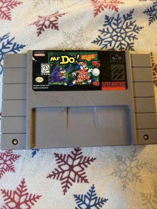 Mr.  Do For Snes Cleaned/tested,  Authentic Nintendo.  Rare.