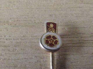 Very Rare 1964 Silver Hallmarked Lancashire Cricket Club Stick Pin Lapel Badge
