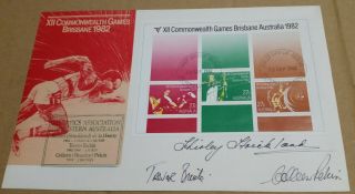 Rare Signed - 1982 Stamp Xii Commonwealth Games Brisbane First Day Of Issue Cover