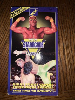 Vtg Wcw Starrcade 94 (vhs,  1994) Nwo Wwf Wwe Hulk Hogan Sting Vader Rare