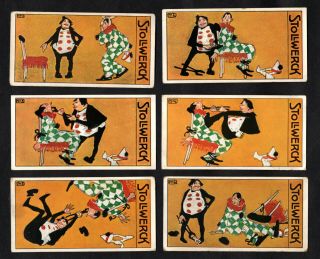 The Clown & The Dentist Rare Series 497 Stollwerck German Card Set 1911 Circus