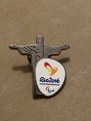 Very Rare Rio 2016 Olympics Pin Badge Christ The Redeemer Statue Paralympics