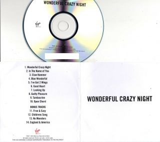 Elton John Rare 14trk Promo Cd Album Wonderful Crazy Night