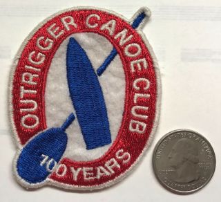 Very Rare Waikiki Outrigger Canoe Club Occ 100 Year Patch Hard To Come By