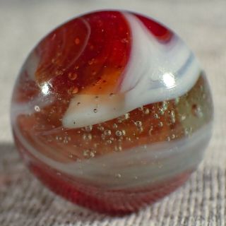 Bb Marbles: Akro Agate Company.  Rare Experimental Swirl.  3/4 ".  (b406)