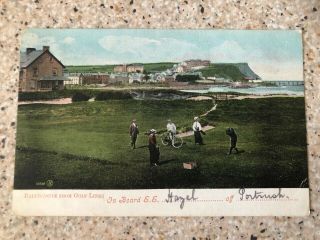 Rare 1907 Golf Postcard Ballycastle Golf Course Ireland - Coloured Card