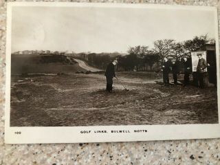 Very Rare 1910 Photo Postcard Golfers At Bulwell Golf Links