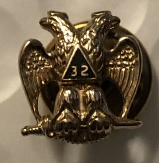 Masonic Scottish Rite Southern 32 Eagle Lapel Pin Small Rare