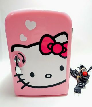 Sanrio Hello Kitty Retro Portable Mini Fridge W/ 2 Cords & Shelf Rare 2013