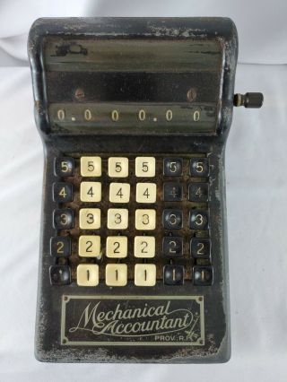 Mechanical Accountant Adding Machine Rare W/crank 1920s Antique 6 Column - Fr Shi