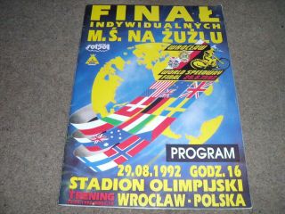 1992 World Speedway Final Programme @ Wroclaw Won By Britains Gary Havelock Rare