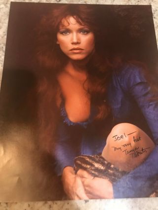 Rare Autographed B&w Photograph Signed Tanya Roberts Charlie 