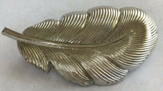 Gorgeous Rare Vintage Estate Miriam Haskall Silver Fashion Leaf Pin Brooch Ay131