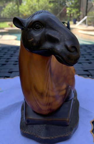 Rare 2000 Tin Chi Camel Accent Lamp Andrea By Sadek Brass Bronze Tone