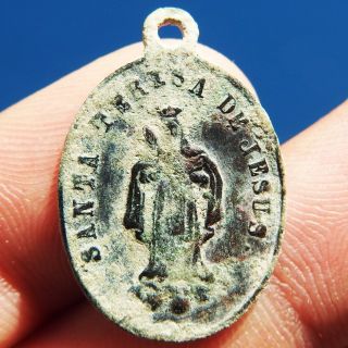 Rare St Teresa Medal Old Our Lady Of Mount Carmel Religious Charm Found