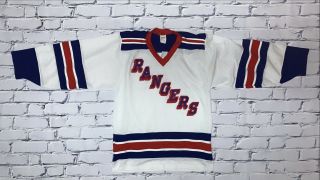 Vintage 90’s Nhl York Rangers Ccm Maska Mesh Hockey Jersey Men’s Sz M/l Rare