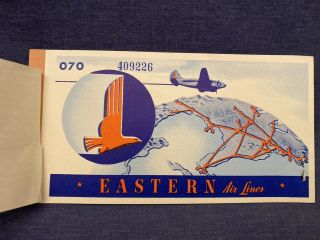 Vintage 1948 EASTERN AIR LINES Ticket Stub and Booklet Receipt Atlanta GA RARE 2