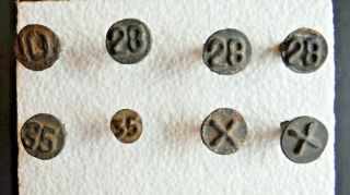8 Railroad Date Head Nails Including 2 Santa Fe “x” Nails 1910 – 1935/rare Dates